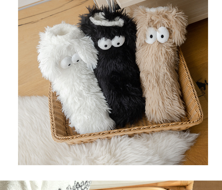 Womens Winter Cartoon Slipper Socks with Big Eyes Non-slip Floor Socks